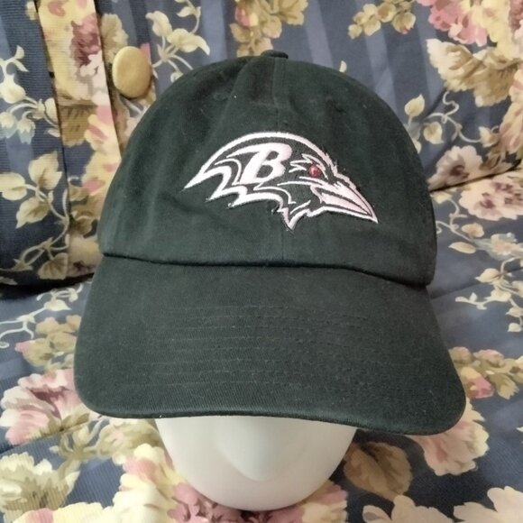 Baltimore Ravens Pink Logo NFL Black Adjustable Strapback Ball Cap Baseball Hat - Picture 1 of 11